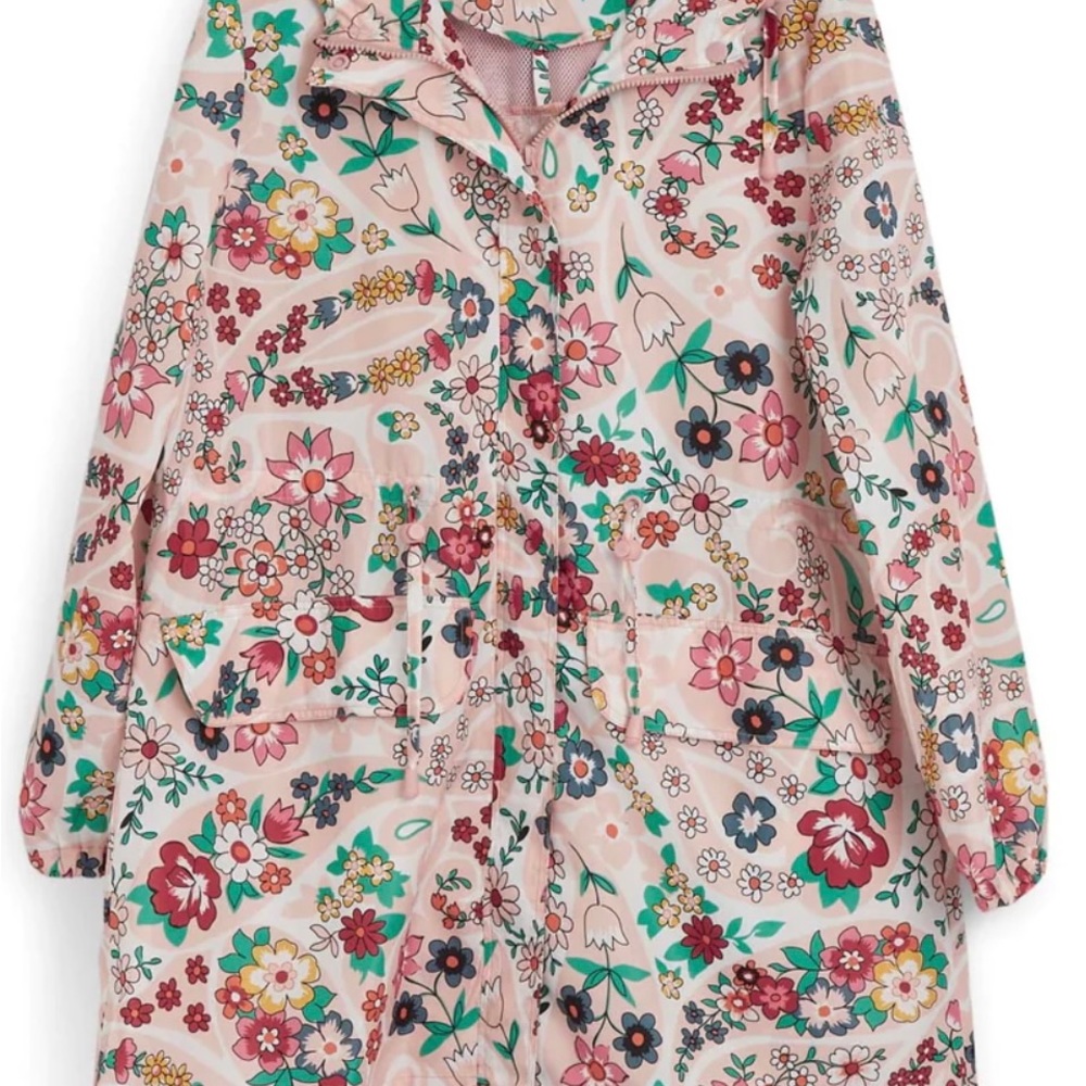 NWT pink Vera Bradley pack able raincoat size medium